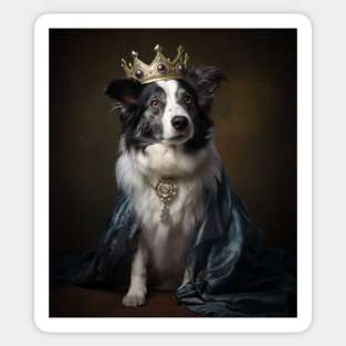 Majestic Border Collie - Medieval Queen of the Realm Sticker